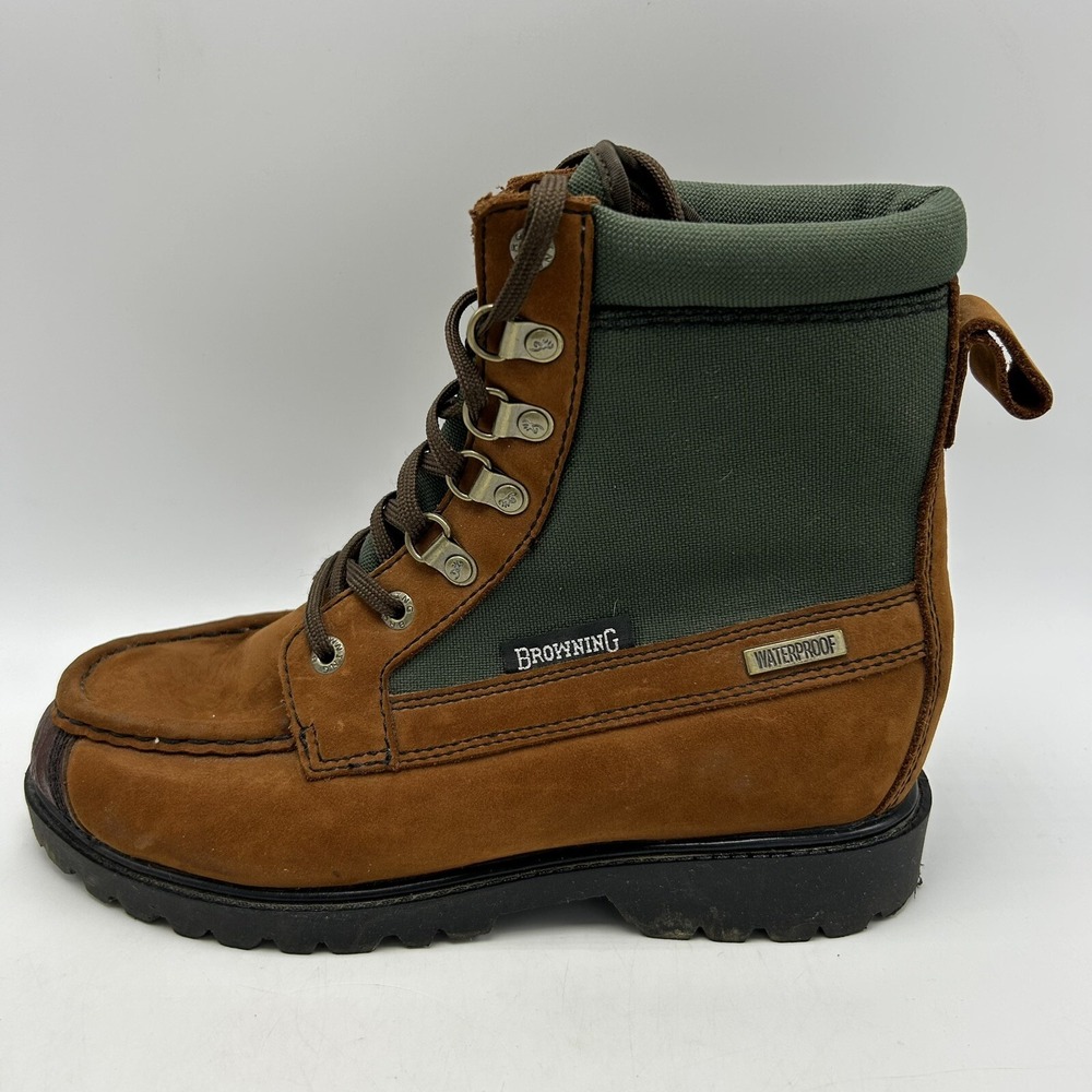 Vtg Hiking Boots Mens 5 M Waterproof Brown Suede Leather Lace Up Outdoors